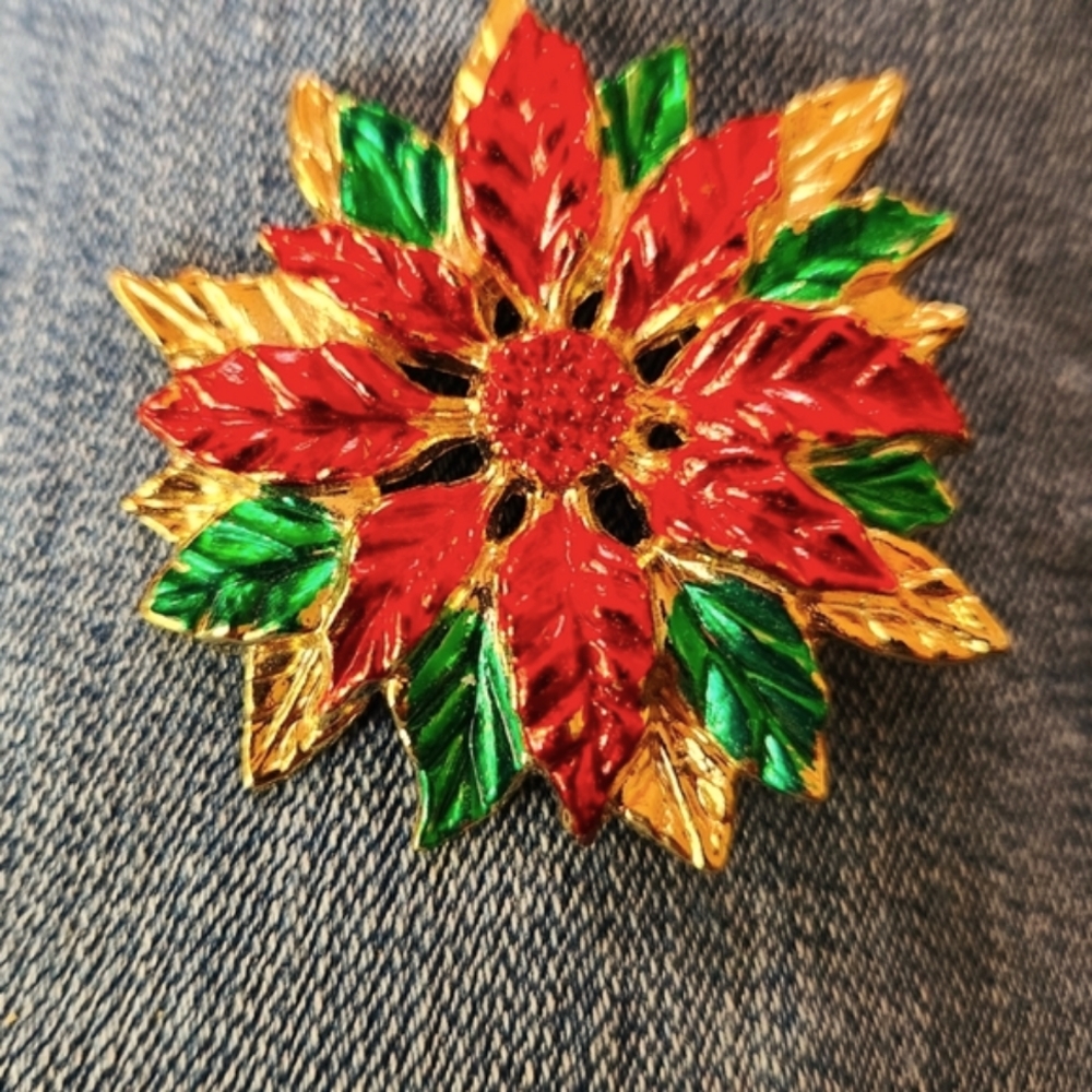 - Poinsettia Pin
